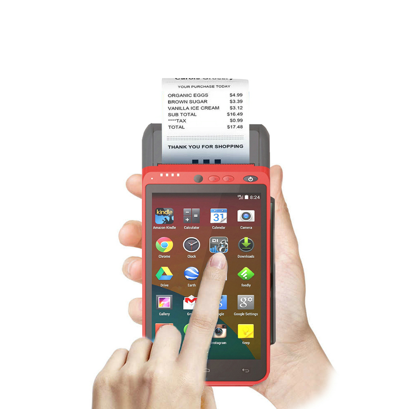 银行 Z100 最佳 5 英寸 NFC 指纹手持式 Android 7.0 POS 终端