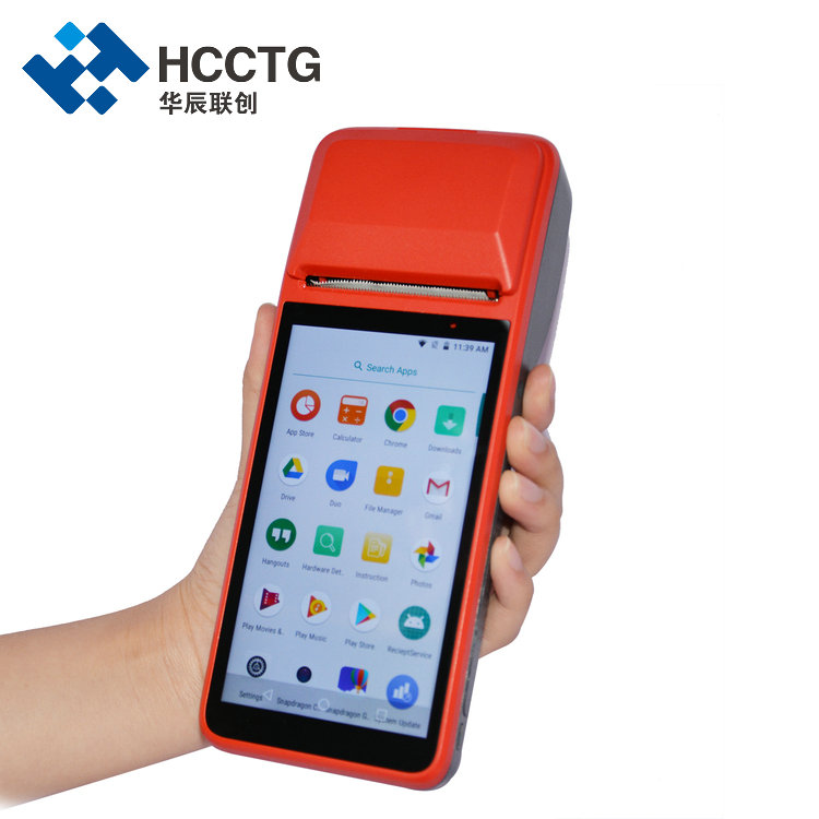 HCC 4G GPS 5 英寸 Android 7.1 智能 POS 终端，带 58 毫米打印机 R330