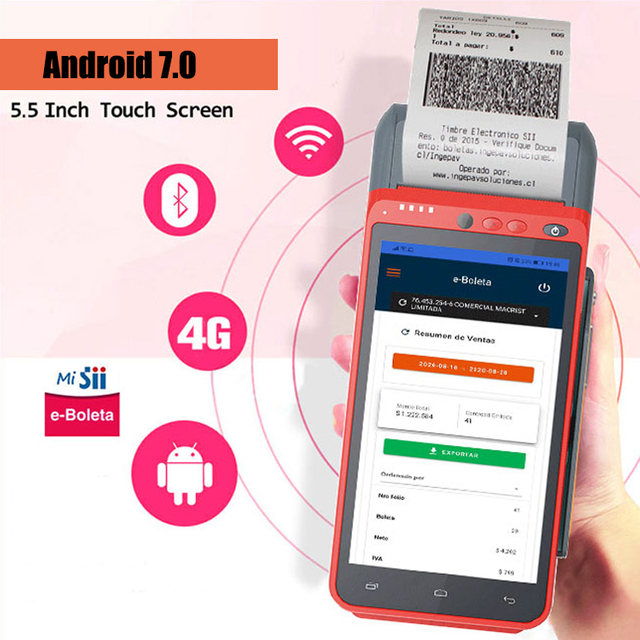 华辰联创 适用于万事达卡支付的 EMV Android 7.0 手持 POS 终端 HCC-Z100