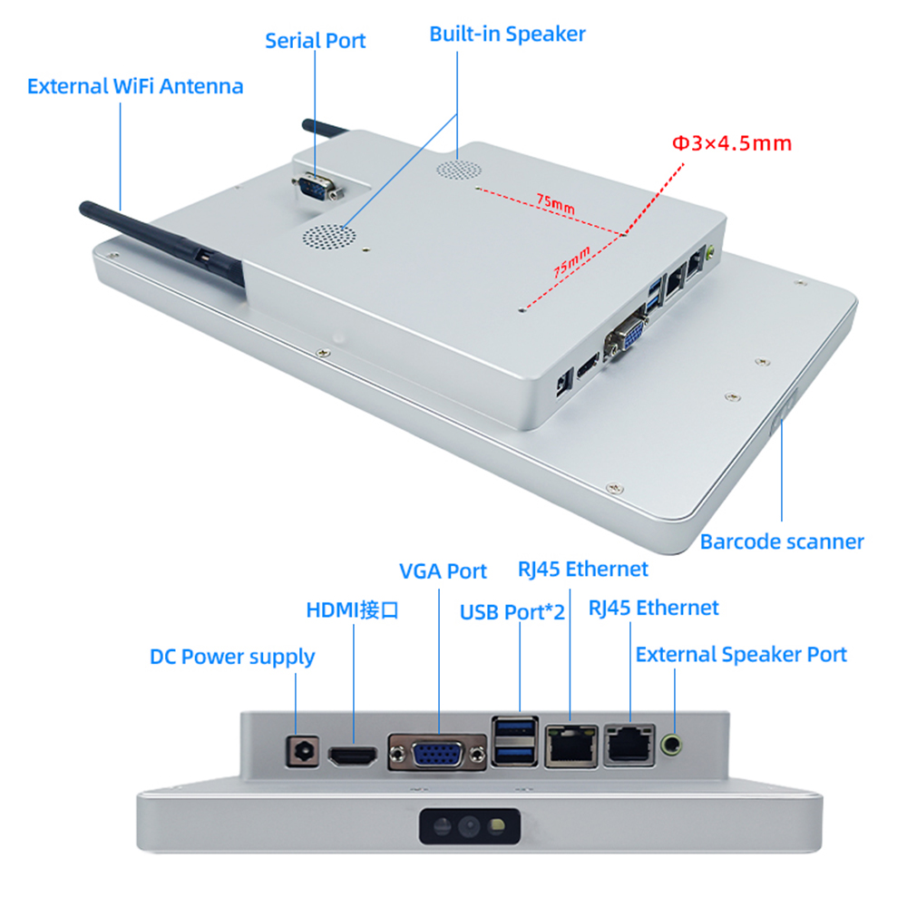 Windows 10 Barcod快速扫描仪终端工业固定10英寸条形码扫描仪价格检查器ER240W