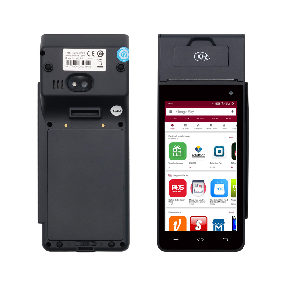 5英寸4G Android 12读卡器手持式POS与打印机HCC-Z90