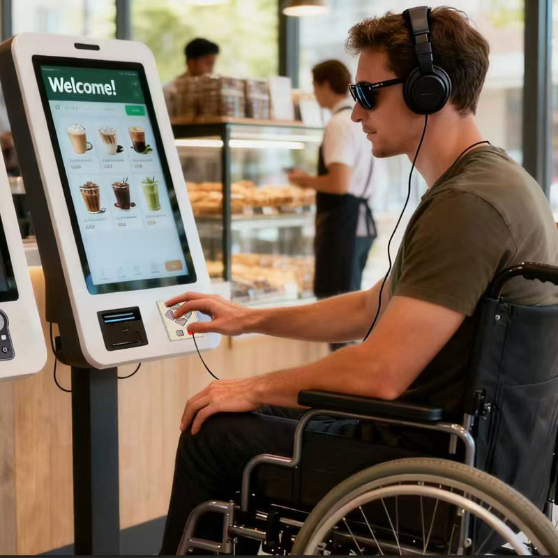 适用于 POS 自助终端的 6 键可编程背光盲文 ADA DDA 音频导航键盘 AKB10