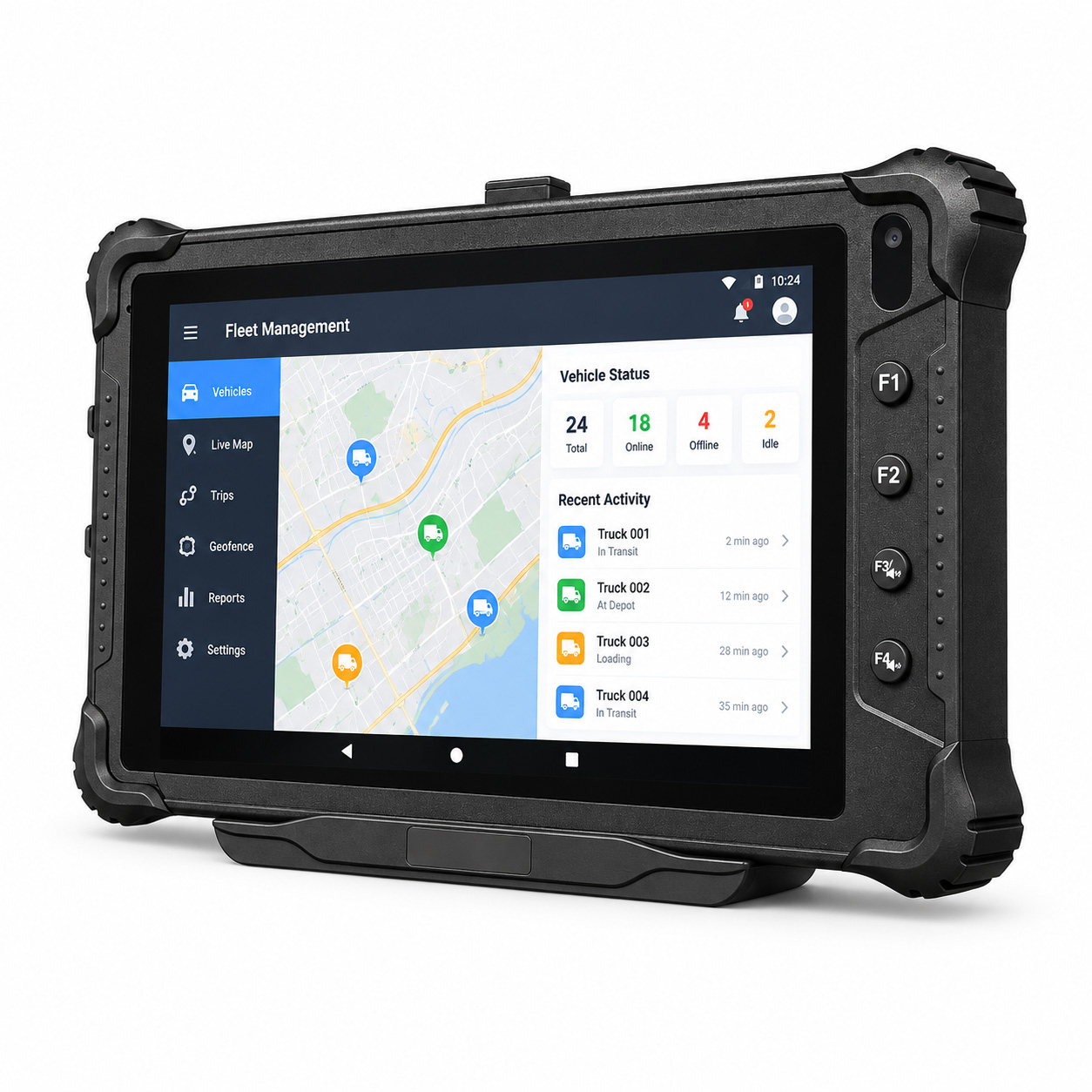 8 英寸 Android 14 坚固型车载平板电脑，用于车队管理，支持 4G LTE 和 GPS V82T