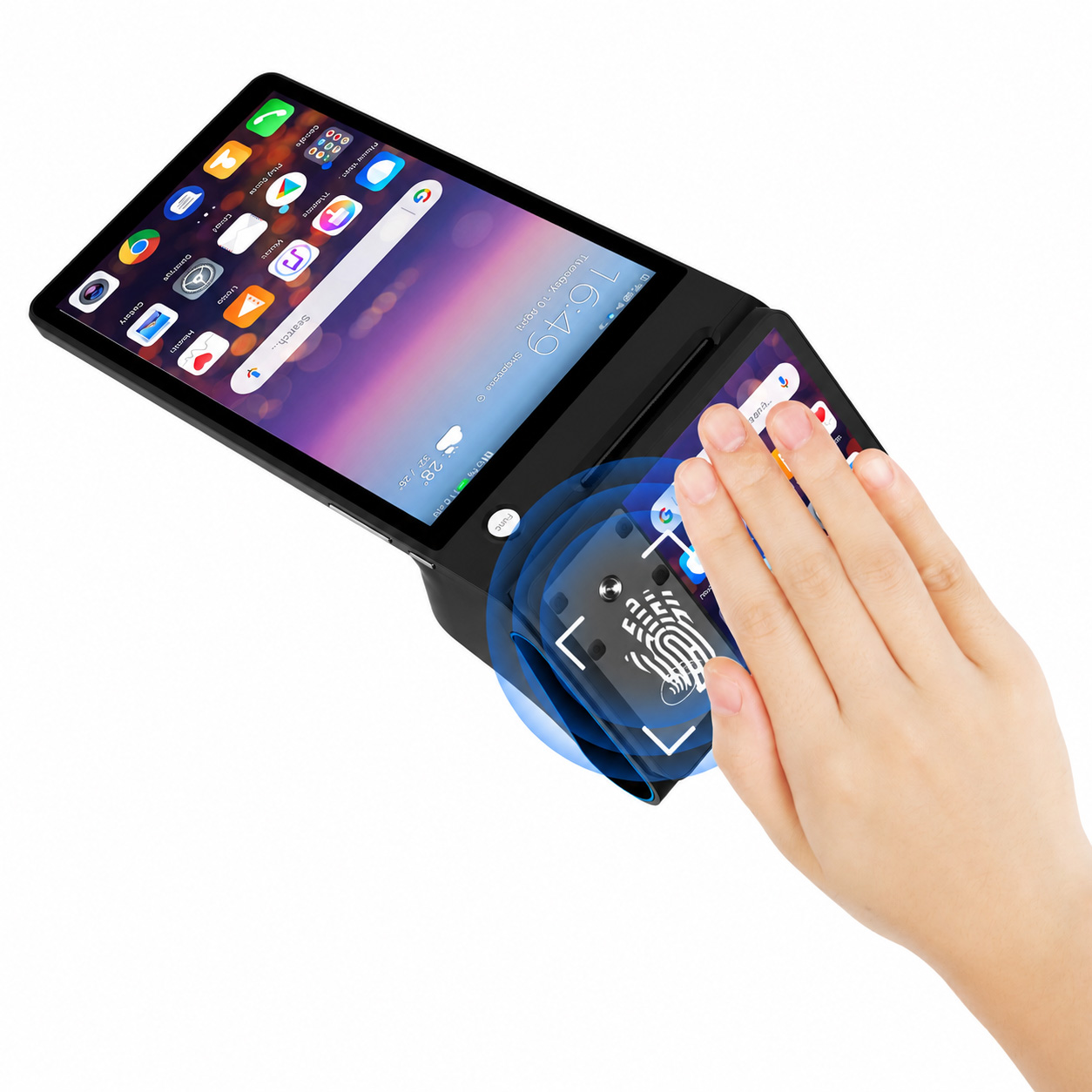Android 14高安全性掌静脉识别手持POS终端带4G WiFi BT5.0热敏打印机Z150P